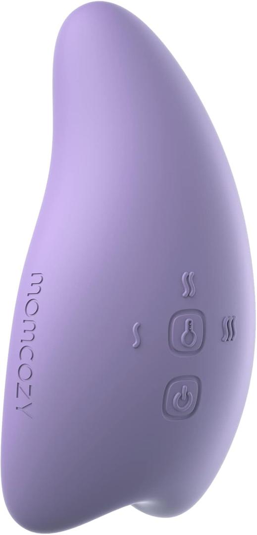 Momcozy Warming Lactation Massager 2-in-1, Soft Breast Massager for Breastfeeding, Heat + Vibration Adjustable for Clogged Ducts, Improve Milk Flow, Lilac