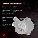 PHOBOOS A/C Compressor with Clutch Compatible with Nissan Pathfinder 2005-2012 V6 4.0L, NV1500 NV2500/NV3500 2012-2021 V6 4.0L, Fast Cooling, Low Noise, Easy Installation, Ref. CO-10865JC