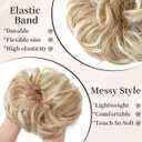 2PC Messy Bun Scrunchies for Women's Hair Bun Extension Ponytail Synthetic Updo Hair Piece for Girls Hair Chignon for Daily Wear (Dirty Blonde)