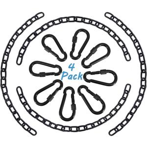 4 Pack 25in Hanging Swing Chain with 4 Carabiners, 440LB Capacity Hanging Kits Heavy Duty Hanging Chair Hardware for Hammock Swing Hanging Chair Punching Bags Sandbag Indoor Outdoor Yoga Gym (Black) 4 Pack 25in Hanging Swing Chain with 4 Carabiners, 440LB Capacity Hanging Kits Heavy Duty Hanging Chair Hardware for Hammock Swing Hanging Chair Punching Bags Sandbag Indoor Outdoor Yoga Gym (Black)