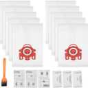 10 Pack 3D Airclean Dust Bag Replacement for Miele FJM Vacuum Cleaner, for Compact C1 C2, Complete C1, S300i S500 S700 S241 S290 S4 S6 Series
