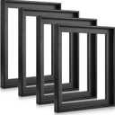 Soaoo 4 Pcs Canvas Floater Frames 11'' x 14'' Black Floating Canvas Frame 0.9" Deep Artwork for Paintings with Hardware Kit Included for Wall Prints Painting, Assemble Required