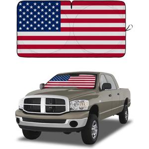 American Flag Car Windshield Sun Shade, Foldable Car Front Window Sunshade for Car SUV Truck, Auto Interior Sun Protection Cover, Blocks UV Rays & Keeps Your Vehicle Cool (USA Original Flag, X-Large)