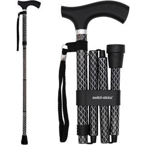 Switch Sticks Folding Walking Cane For Women & Men (Engraved Soiree)