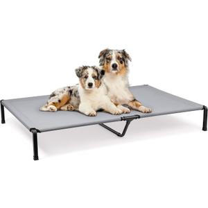 Elevated Dog Bed, Cooling Raised Pet Cot with Chew Proof Mesh Fabric and Steel Frame, Portable Dog Cot Bed with No-Slip Rubber Feet, 60 in