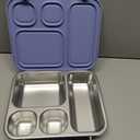 Elk and Friends Kids Stainless Steel Bento Box with Silicone Lid | Leak-proof | Toddler Lunch Container | 4 Compartments | Dishwasher Safe