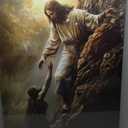 Wall HDQ Jesus Wall Art God Help Wall Decor Christian Pictures Hand of God Print Painting for Bedroom Living Room Bathroom Office Framed Artwork Read to Hand (24.00" x 36.00"ch) (62902)