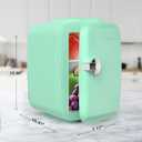 CROWNFUL Mini Fridge, 4 Liter/6 Can Portable Cooler and Warmer Personal Refrigerator for Skin Care, Cosmetics, Beverage, Food,Great for Bedroom, Office, Car, Dorm, ETL Listed (Green)