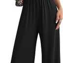 Ekouaer Summer Jumpsuits for Women Short Sleeve Wide Leg Romper Casual Square Neck Jumper 2026 One Piece Overalls with Pocket M