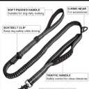 Heavy Duty Dog Leash, 4-6FT Shock Absorbing Dog Leashes with Traffic Handle and Comfortable Padded Handles, Advanced Easy Metal Clip, No Pull Reflective Leash for Medium Large Dogs that Pull (Black)
