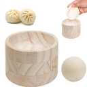 Dumpling Wrapper Maker Dash Kit, Dumpling Skin Maker, Wooden Press Tool for Making Round Banh Bao Bakeware, Hand Pie, Ball Skin Maker for Qingming Event, Restaurant