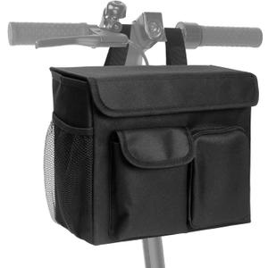 Mobility Scooter Bag, Electric Scooter Basket, Knee Scooter Basket, Mobility Scooter Caddy with 14 Inches Laptop Pocket and 2 Cup Holders for Bike, Mobility Scooter Accessories for Adults