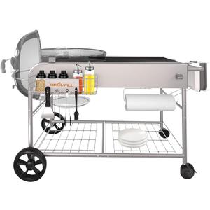 Grill Table for Weber 22" &18" Original Kettle, for Weber Grill Table, Stand Cart for JumboJoe Master-Touch Charcoal Outdoor Prep Performer Charcoal Accessories for Outside