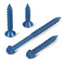1/4" Hex Head Concrete Screws Anchor Kit, 60 PCS Blue Concrete Screws for Masonry, Cement, Block, Brick or Stucco