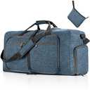 Travel Duffle Bag for Men, 85L Foldable Travel Duffel Bag with Shoes Compartment Overnight Bag for Men Women,Blue