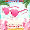 4 Pairs Heart Shaped Sunglasses Transparent Heart Glasses Rimless Trendy Eyewear for Valentines Party Favor