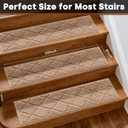 JOENIE Non-Slip Stair Treads for Wooden Steps, 8x30 in Indoor Carpet Stair Rugs, Washable & Easy Peel-Stick Installation, Safe Non-Slip Stair Covers for Home, Kids, Pets & Seniors (Beige, 12pc)