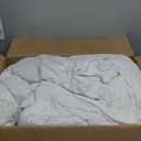 100% Organic Cotton Feather & Down Fibers Comforter King Size, All-Season Hotel-Style Hypoallergenic Duvet Insert, Ivory White 106x90 Inch