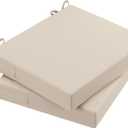 AAAAAcessories Outdoor Seat Cushions for Chairs, Waterproof, Fade-Resistant Patio Furniture Replacement Cushions, 20" x 18" x 3", Set of 2, Beige (20x18-Square-2 Count)