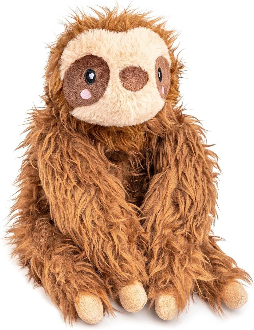 Happy Fuel Sloth Microwavable 1.5 lbs Unscented Heating Pad for Women & Kids - Cute Soft Cozy Pillow Plush Heatable Warm Stuffed Animals - Kawaii Hot & Cold Plushie Toy - Sloth Gifts for Girls & Boys