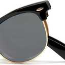 Cyxus Foldable Sunglasses Half Rim Folding Sunglasses Classic Polarized UV400 Shades For Men Women 1015 (03-black)