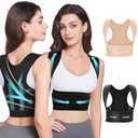 Fit Geno Posture Corrector for Women Invisilite: Invisible Lightweight Back Brace for Neck Shoulder & Upper Back Pain Relief - Improve Posture Correct Hunchback Slouching Under Clothes Large