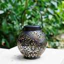 Set of 1 Solar Lantern Outdoor Hanging Decorative Lights for Garden Patio Porch Decorations. (Black)