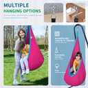 OUTREE Kids Pod Swing Seat, Cotton Child Hammock Swing Chair, Sensory Swing for Indoor and Outdoor Use, Pink and Blue