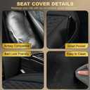 Front Car Seat Covers for Ford,Leather Waterproof Seat Protector Custom Fit Ford Escape Explorer Fusion Maverick Edge Excursion Fiesta,Partial Back Coverage,2 Pack,Black