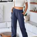 Aleumdr Womens Sweatpants Cargo Joggers Baggy Sweat Fall Pants Athletic Cotton Fleece Lined Casual Pants with Pockets (M)