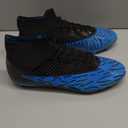 DREAM PAIRS Men's Soccer Cleats Lightweight Football Cleats Professional Training High-top Soccer Shoes (11.5, Black/Royal Blue)