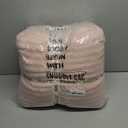 Snuggle Sac Pink Ribbed Queen Size Blanket for Bed, Soft Luxurious Bedding Blankets, Large Fuzzy Plush Microfiber Blankets Pink, 90x90 inches