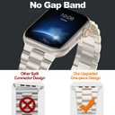 Iiteeology Lightweight Stainless Steel Band Designed for Apple Watch Series 1-11, 42mm, 41mm, 40mm, 38mm, SE2&SE3, Replacement iWatch Bands for Women,Starlight