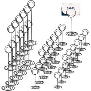 Set of 36 Table Number Holders Black, 3 Size Place Card Holder Black Picture Holders for Centerpieces Name Numbers Memo Note Cards Wire Photo Clip Tables Card Holder Stand for Wedding Anniversary Party