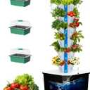 Vertical Hydroponic Tower Garden，35 Pods 7-Layer Indoor Outdoor Growing System with Smart Timer,3 Seed Starter Tray.Water Pump-BPA-Free Modular ，for Hydroponic Gardening Lovers Planting Vegetables