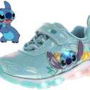 Disney Lilo & Stitch LED Light up Shoes for Kids - Slip on Laceless Lightweight Breathable Tennis Runner Sneakers (Sizes: 10 Toddler)