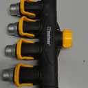 Melnor 65135AMZ 4 Way Lever Flow Through Valve Connector Bundle, Yellow, Black