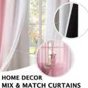 Pink Blackout Curtains with Ombre Sheers Overlay 95 Inch Length for Living Room Decor, Mix and Match Double Layer Thermal Insulated Curtain Panels Set of 4 for Girls Bedroom, Grommet Top, 52"W