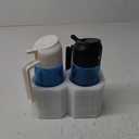 TrendPlain 16oz/470ml Blue Glass Olive Oil Sprayer for Cooking - 2 in 1 Olive Oil Dispenser for Kitchen Gadgets, Air Fryer, Salad, and BBQ - Black & White