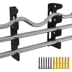 Olympic Wall Mounted Barbell Storage Rack Holder Stand Hanger, Wall Mounted Weight Dumbbell Rack for Olympic Barbell, Curl Bar, Commercial or Home Gym Accessory