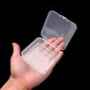120 Pcs 3 x 3 x 1 Inch Plastic Bead Storage Container with Hinged Lids, Clear Small Items Organizer Box for Jewelry, DIY Craft, Hardware, Game Pieces
