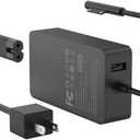 65W Surface Pro Laptop Charger for Microsoft Surface Pro 10, 9, 8, 7+, 7, 6, 5, 4, 3, X, Windows Surface Laptop 6, 5, 4, 3, 2, 1, Surface Go Tablet, Surface Book 3, 2, 1, Support 44W, 36W, LED, 10FT