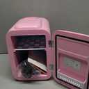 CROWNFUL Mini Fridge, 4 Liter/6 Can Portable Cooler and Warmer Personal Refrigerator for Skin Care, Cosmetics, Beverage, Food,Great for Bedroom, Office, Car, Dorm, ETL Listed (Pink)