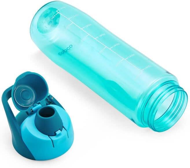 Copco ClipGo Hydration Collection 24oz Tritan Water Bottle  Translucent Teal Reusable Bottle with Measurement Markings, Clip Handle & Carry Loop, BPA Free, Ideal for Travel & Cup Holders