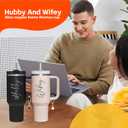 Wifey Hubby 40 oz Tumbler Cup for Couples with Handle Lids Straws Letter Charm Accessories 2 Pack Wedding Gifts for Couples 2026 Engagement gift Bridal Shower Gift for Bride Groom Newlyweds
