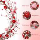 Valentines Day Garland for Mantel, 6FT Spring Garland & Valentines Day Centerpiece for Table, Red Pink Heart Garland and Berry Garland for Wedding Party Valentine's Day Decorations.