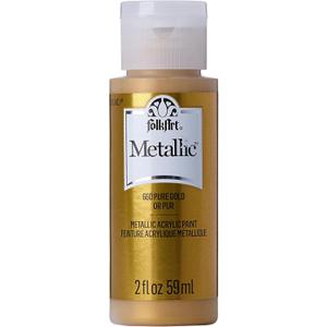 FolkArt Acrylic Metallic Paint, Non Toxic, 2 Fl Oz (Pack of 1), Pure Gold