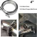 BLACKHORSE-RACING 4" Inch V Band Clamp with Stainless Steel Flange 4 Inch V Band Bolt Clamp with 2 Male Female Flanges for Turbo Pipe Performance Exhaust Sysformance Exhaust Pipes