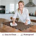 Arenarug Upgrade Scalloped Embossed Kitchen Mats for Floor 2PCS Cushioned Anti Fatigue Waterproof Foam Kitchen Rugs Non Slip Washable Comfort Standing Mat for Office Sink Laundry, Brown