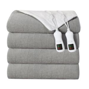 SOHTOPHO Electric Heated Blanket Throw Size, Heating Blanket for Home, Gray